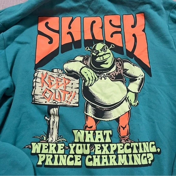 Shrek Oversized Hoodie Size Medium Baggy Streetwear Cartoon Bold Vibrant - Picture 7 of 8